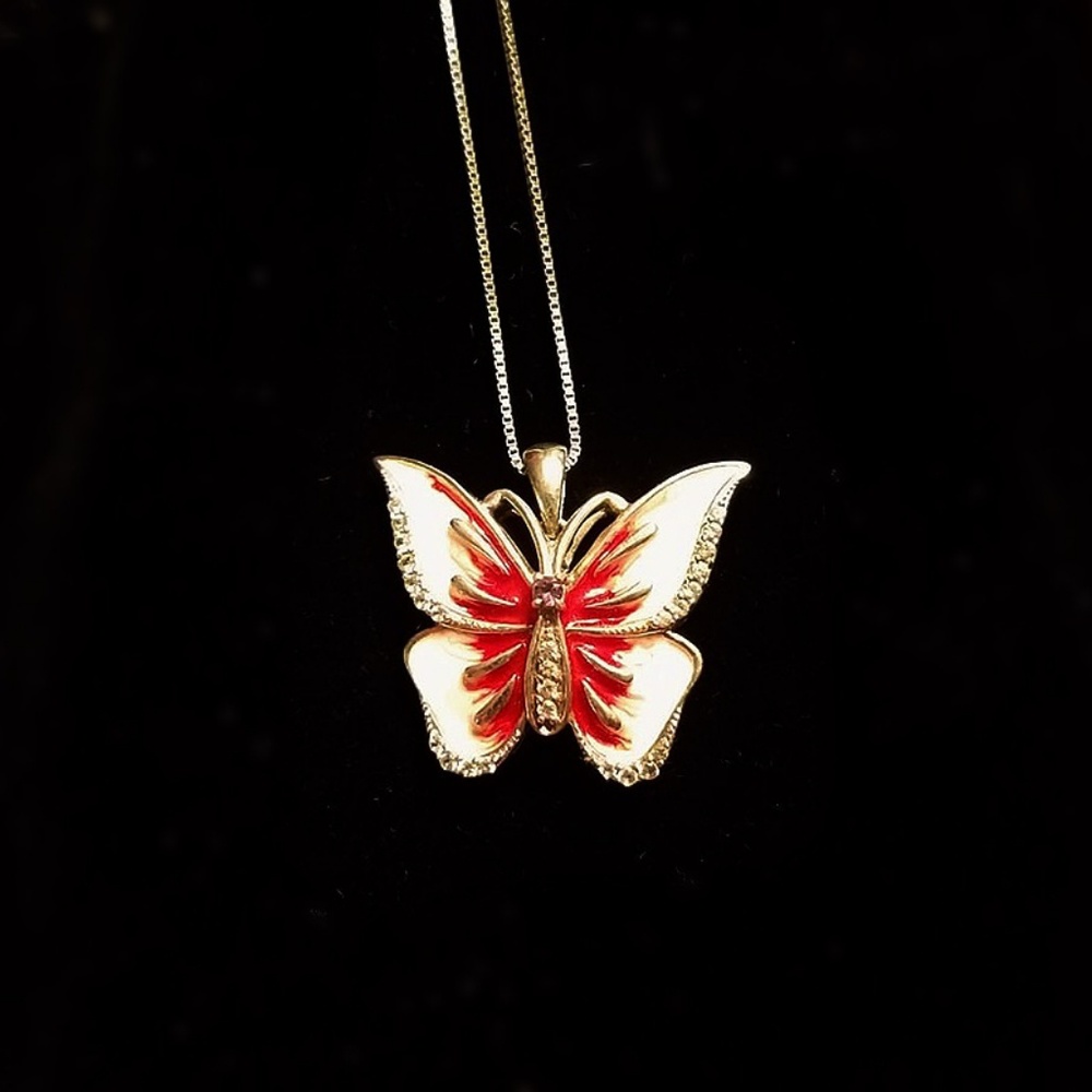 Amethyst Butterfly Necklace in Sterling Silver